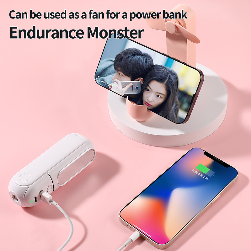 Flashlight Foldable Mini Fan 5 in 1 Handheld Fan Brushless Motor