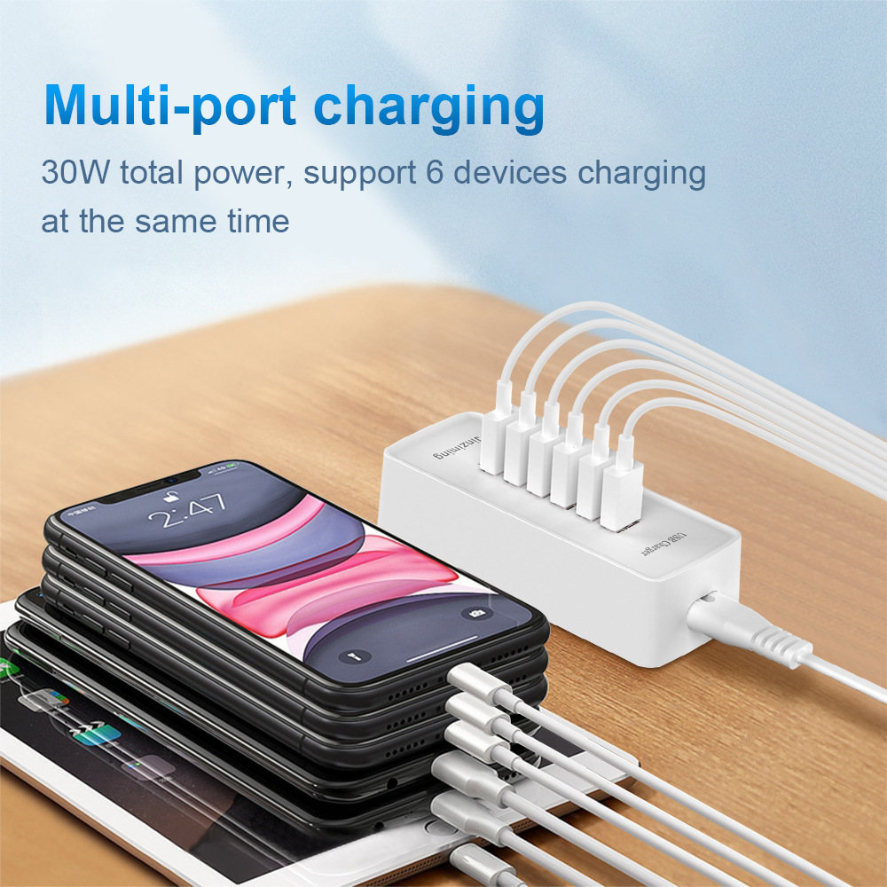 Desktop smartphone charger USB6-port convenient charger multi-port MP3 travel charger