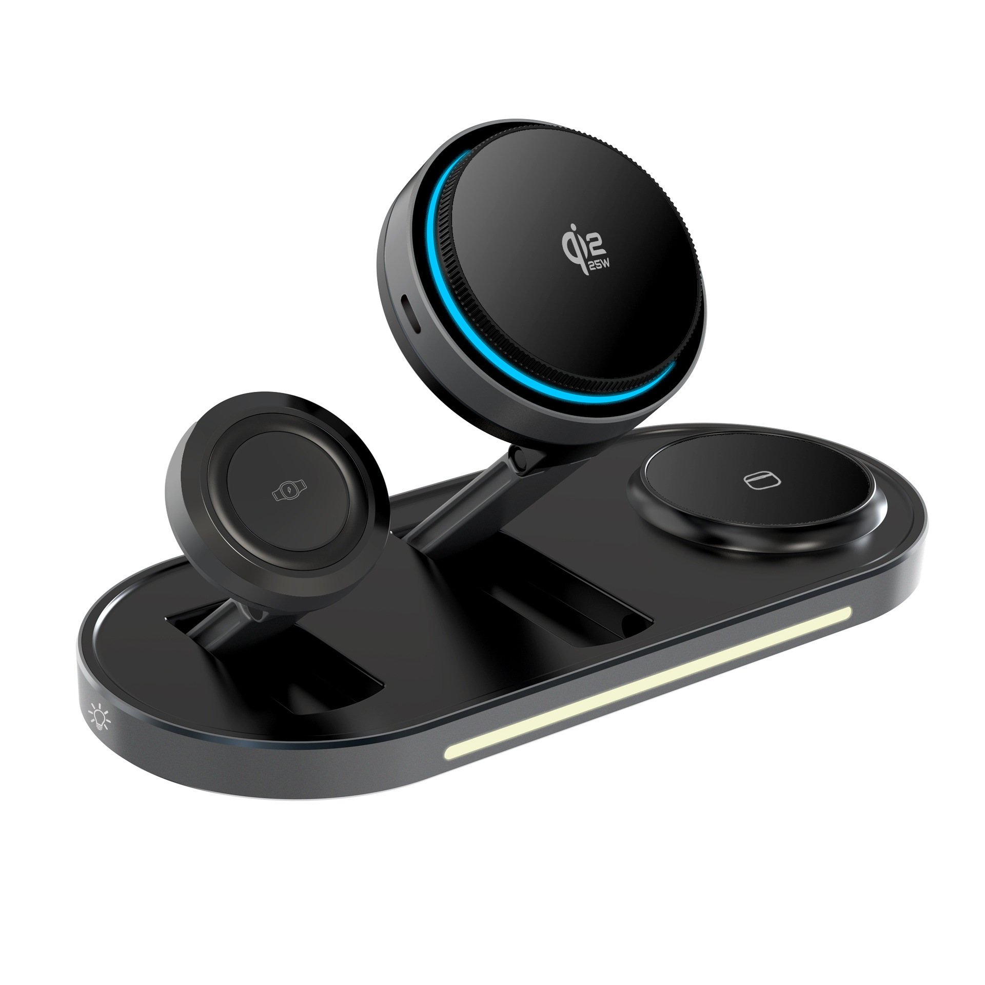Semiconductor Qi2.2 certified three-in-one wireless charger for Apple devices multi-function