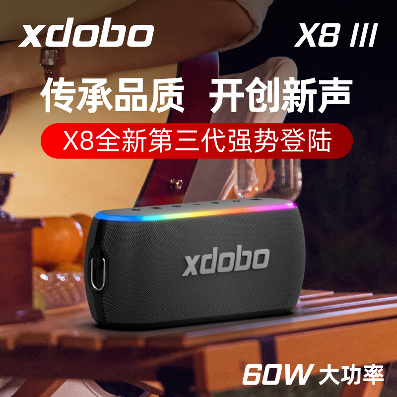 xdobo X8III 60W Wireless Bluetooth Speaker RGB Colorful Lights Gift Outdoor Subwoofer