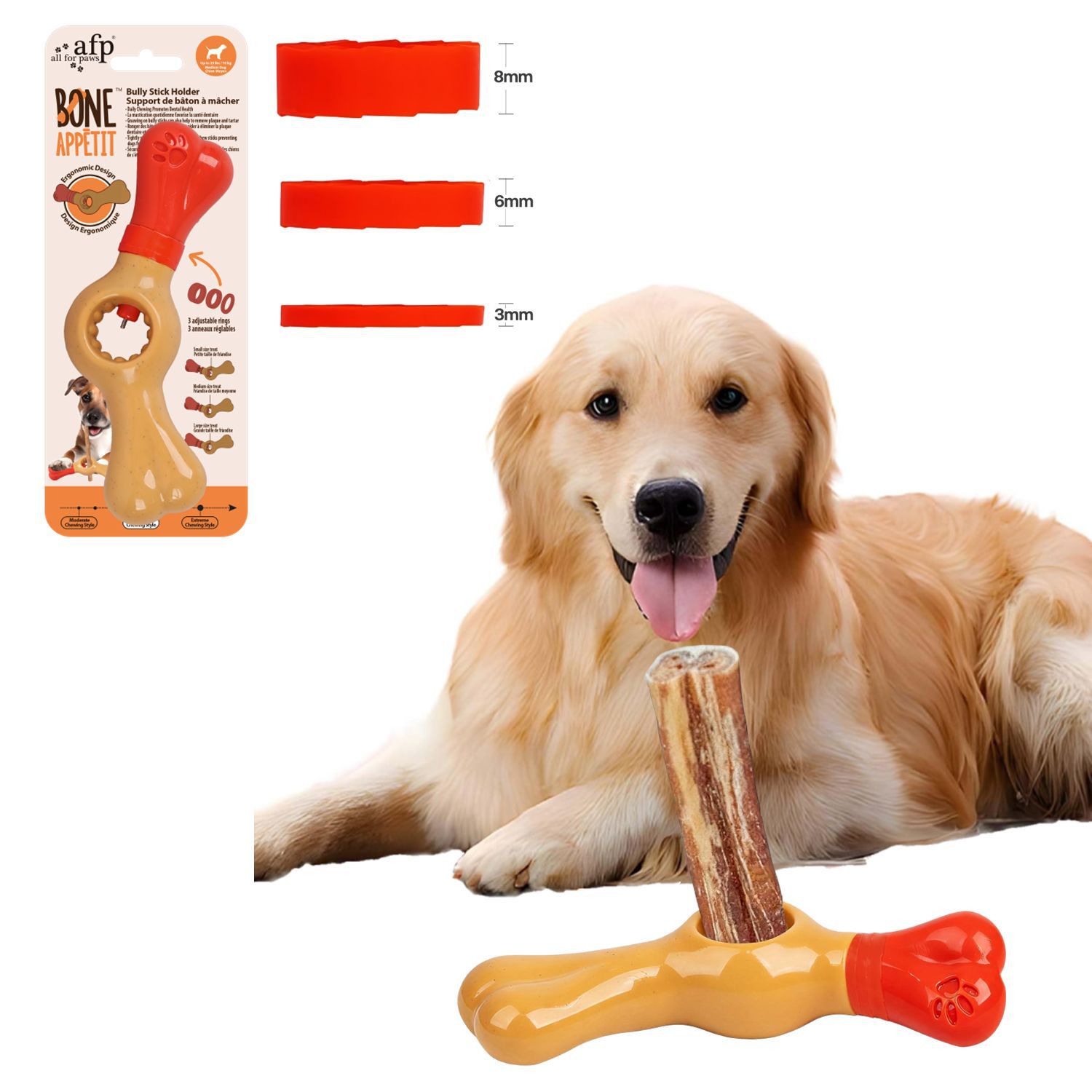 afp Dog Teeth Grinding Cleaning Stick Fixer Anti-choking Safe Durable Pet Snack Chewing Stick Refuse Holder