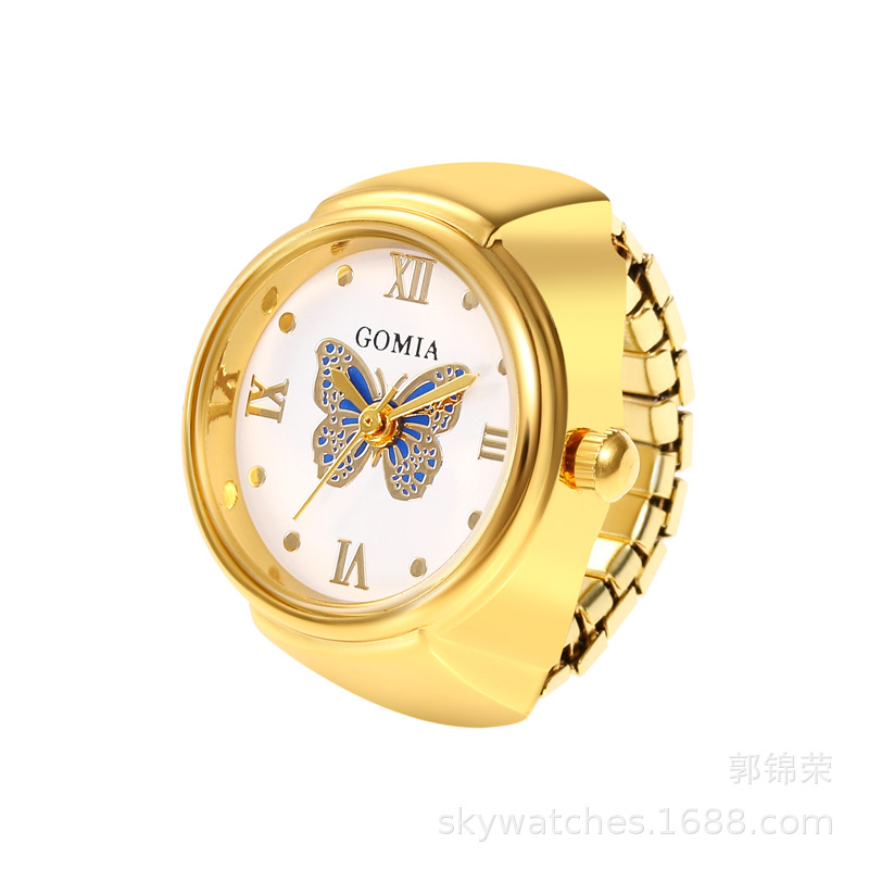 Domestic Movement Men's and Women's Finger Watch Casual Couple Ring Watch 3D Butterfly Direct Wholesale