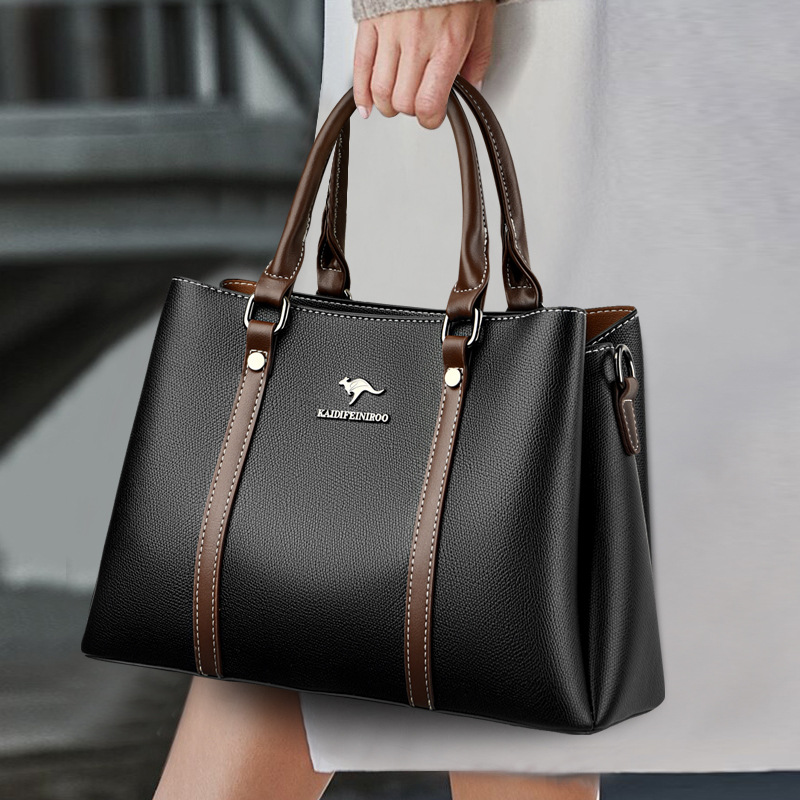 2026 New Shoulder Crossbody Bag Large Capacity Color Contrast Tote Commuter Handbag Women's Handbags