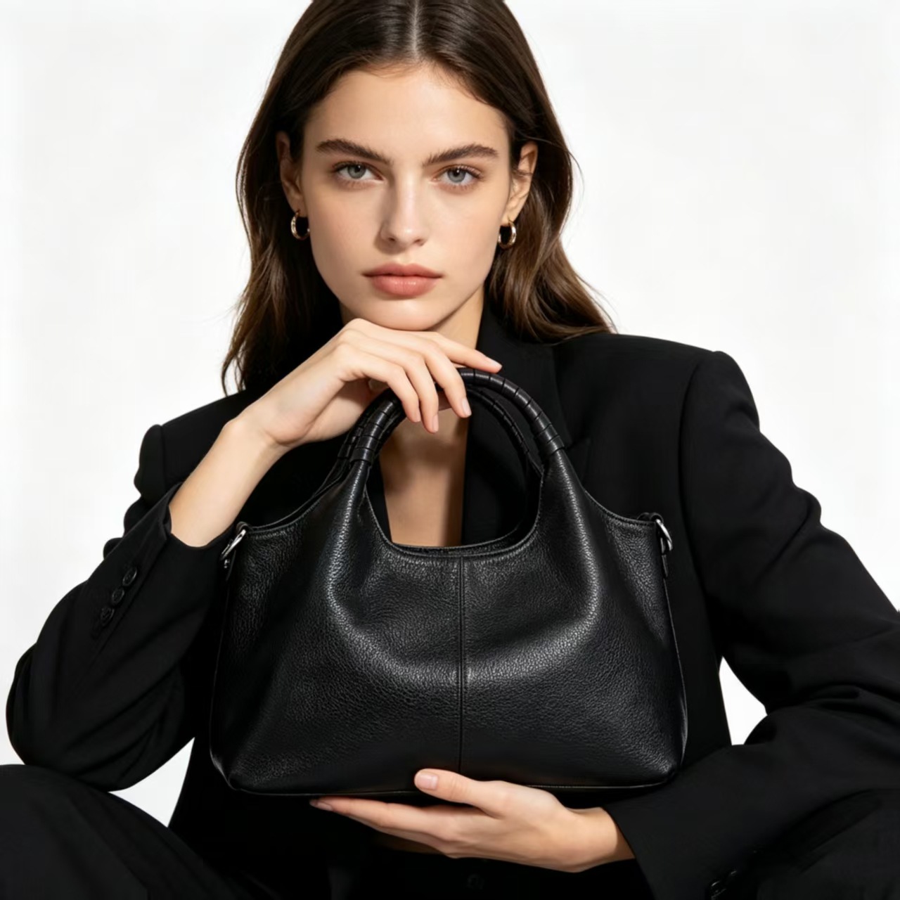 2025 Casual Large Capacity Soft Leather Crossbody Women's Single Shoulder Handheld Bag Style
