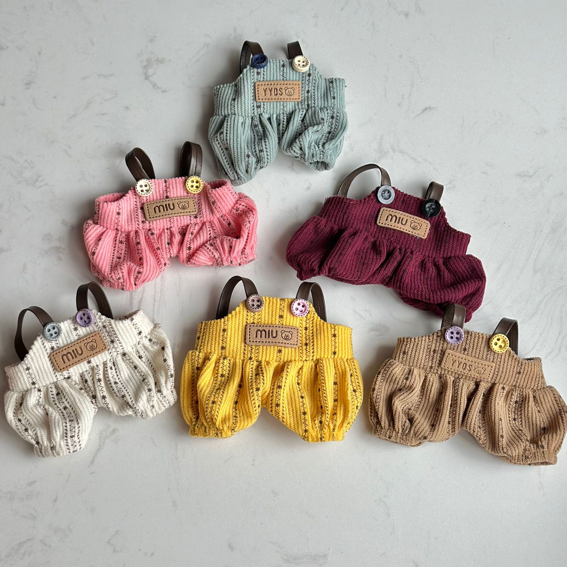 Lantern pants 15CM dog doll clothes 17cm labubu accessories cute plush toy overalls doll clothes