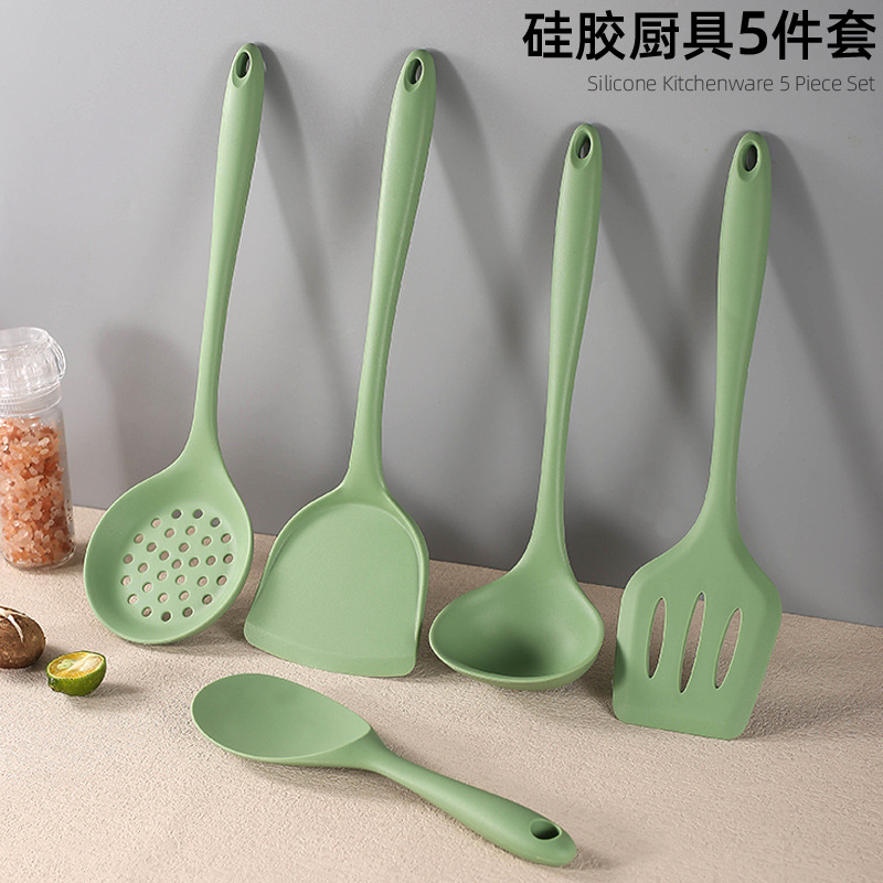 Silicone Kitchen Utensils Soup Spoon Spatula Slotted Spoon Non-stick Pan Kitchenware Food-grade Kitchen Set
