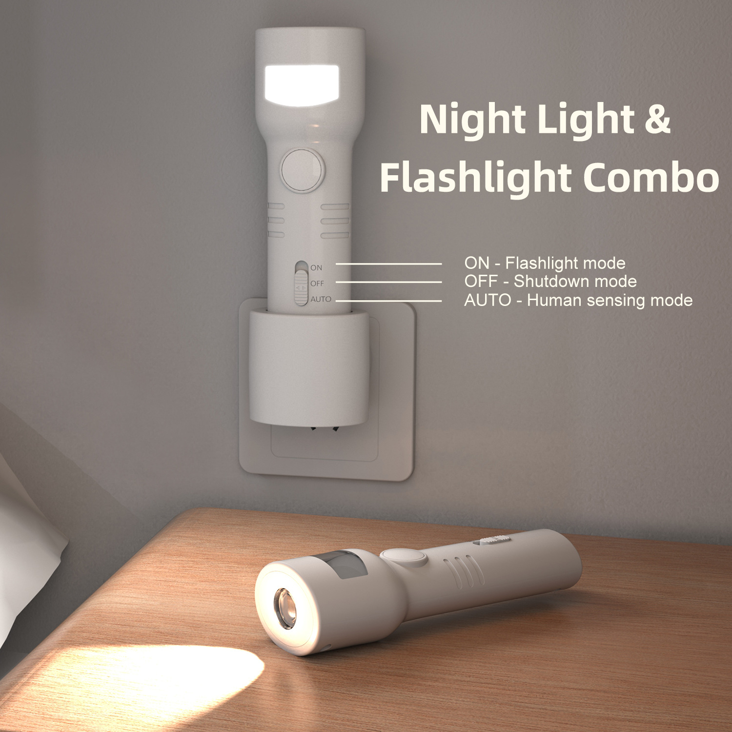 Smart Bedside Night Light, Induction Light, Rechargeable Human Body Induction Light, Light Off When People Leave, Light On When People Come