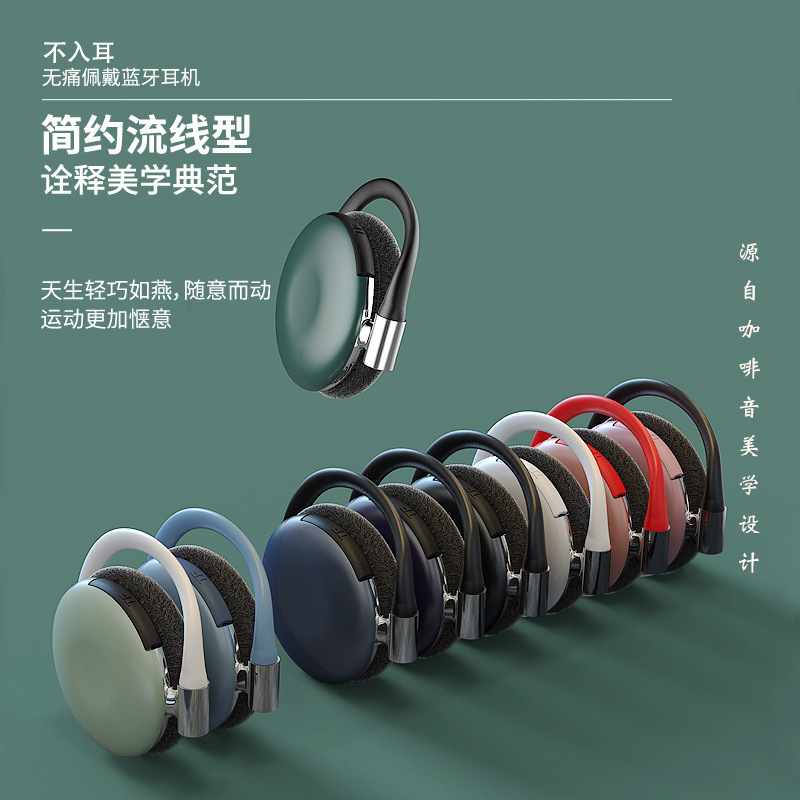 Plug-in portable earphones, won't fall off during outdoor sports, ear-hook wireless Bluetooth, long battery life, dual ear