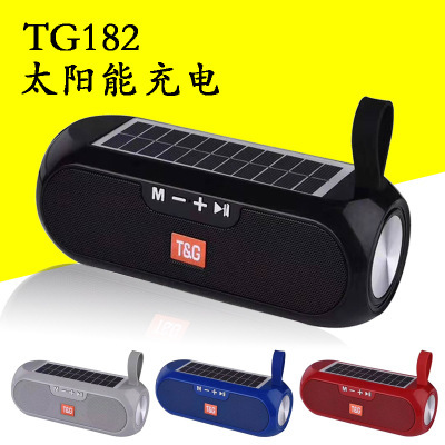 TG182 Solar Charging Bluetooth Speaker Outdoor Portable Card Slot TWS Pairing Gift Speaker