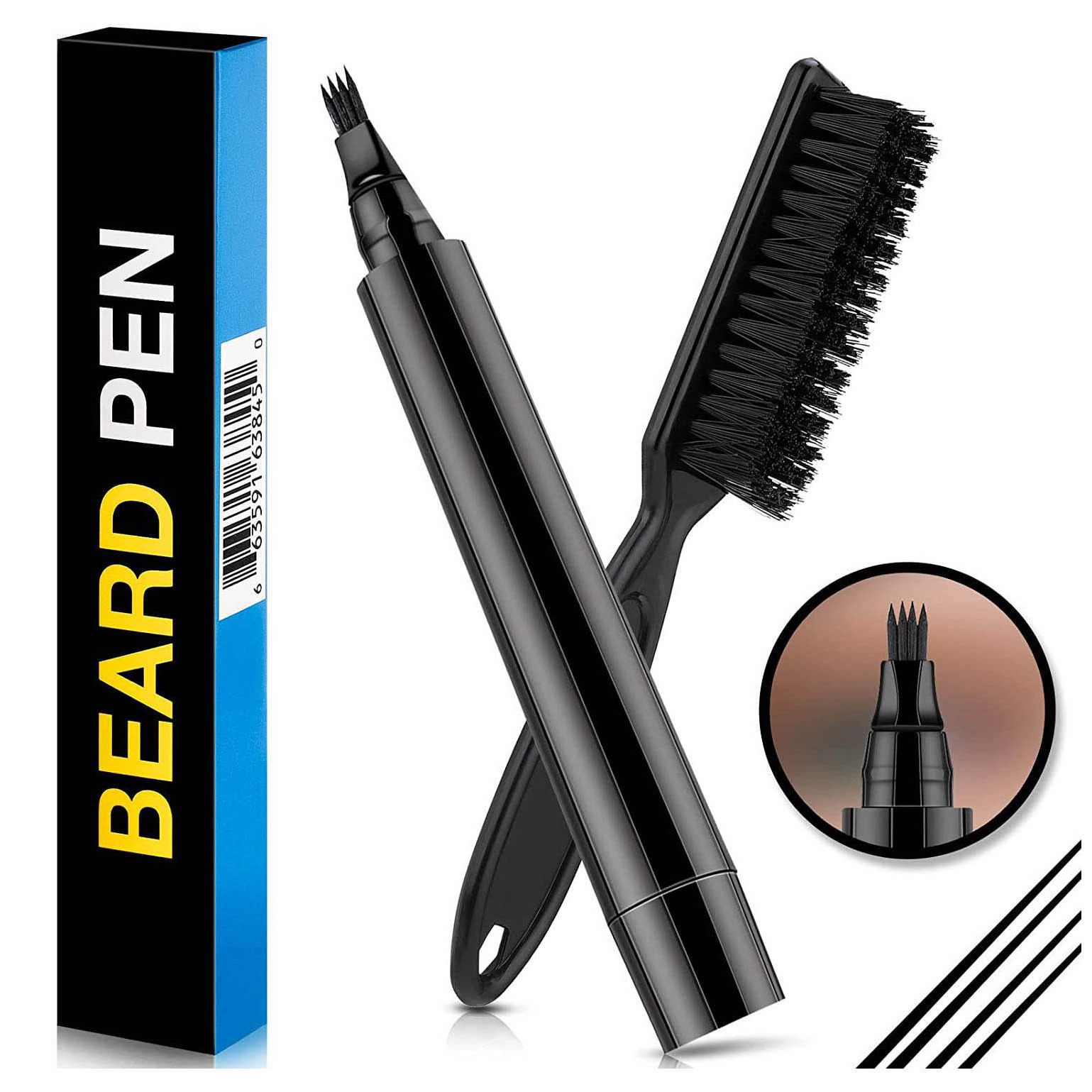 Four-Prong Beard Pen Mustache Pen Filling Pen Beard Brush Own Formula (New Mold Won't Dry Ink