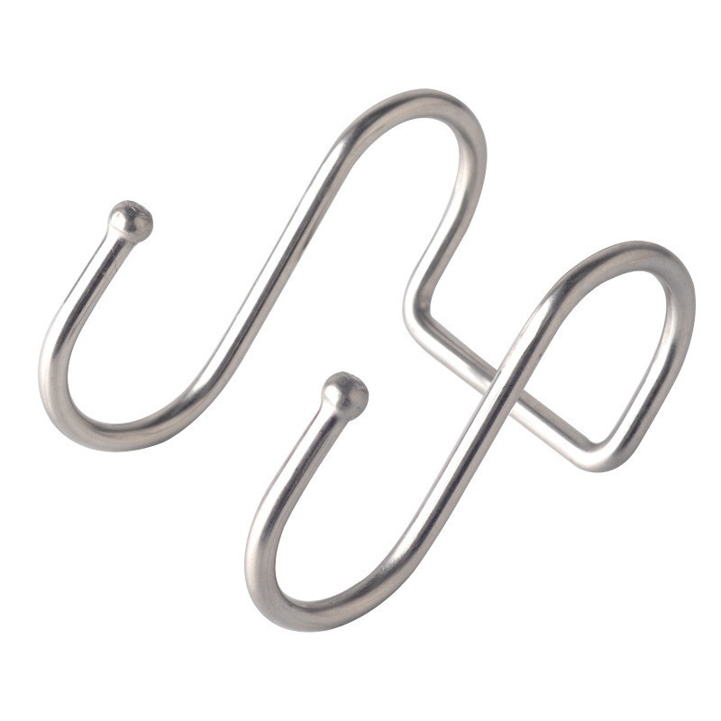 Kitchen and bathroom hook pipe hook S double hook door hook office partition board glass hook universal S hook
