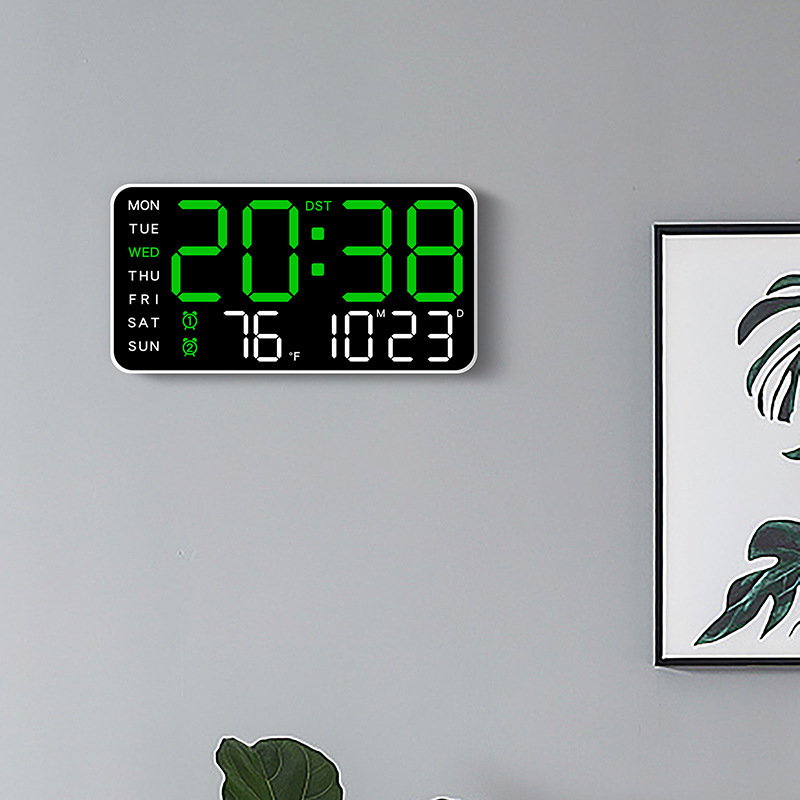 Frameless Electronic Clock Multifunctional Hanging and Standing Two-Use Clock Simple Digital Clock Display Living Room Wall Clock 6659