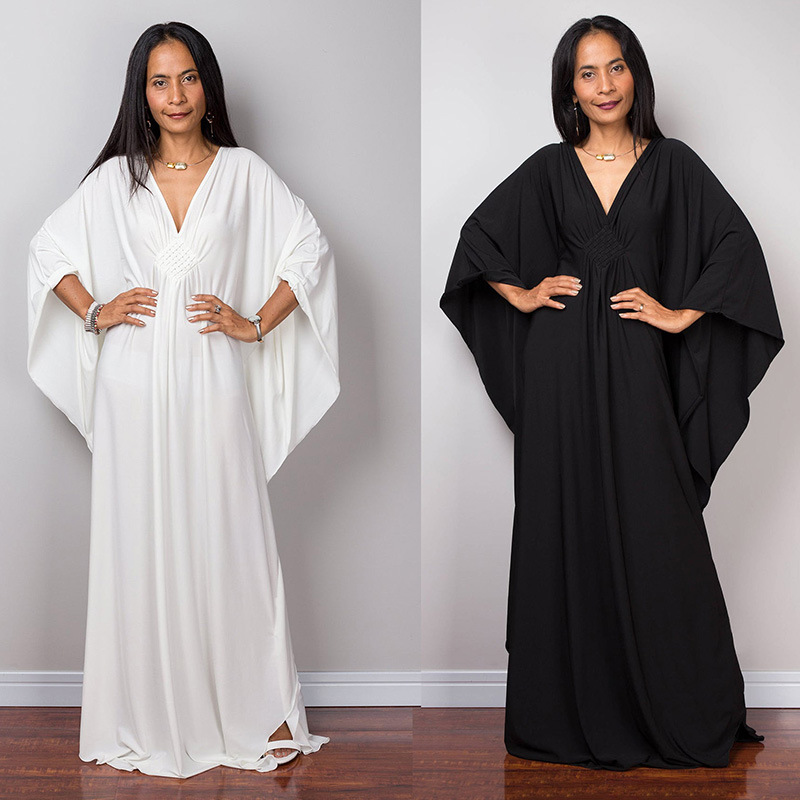 New Solid Color Middle Woven Robe Beach Long Dress Loose Bikini Cover Up Swimsuit Sun Protection Outer Women