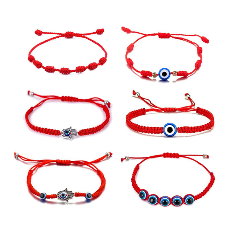 Handwoven Adjustable Evil Eye Red Rope Bracelet Turkish Eye Handmade