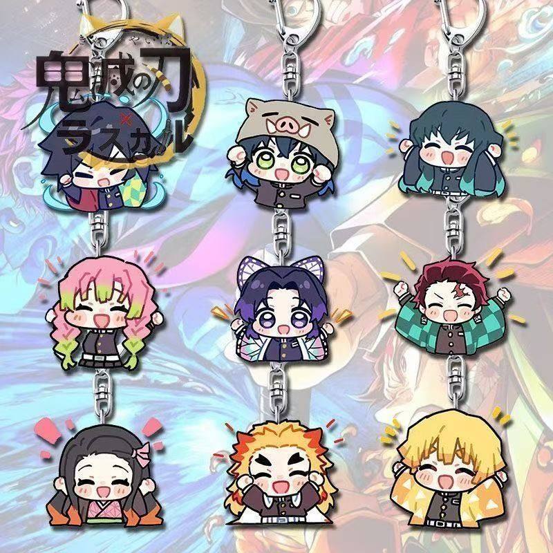 Demon Slayer Keychain Cartoon Anime Shinobu Kocho Mitsuri Kanroji Student Backpack Pendant Accessories