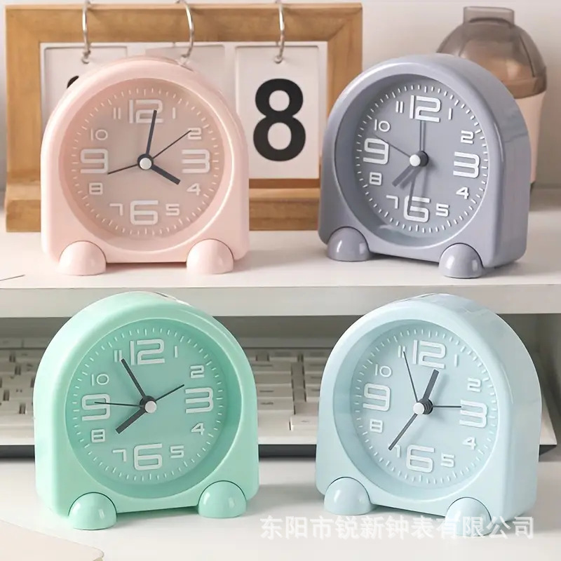 New metal cartoon silent alarm clock large digital eco-friendly cute children student bedroom desktop