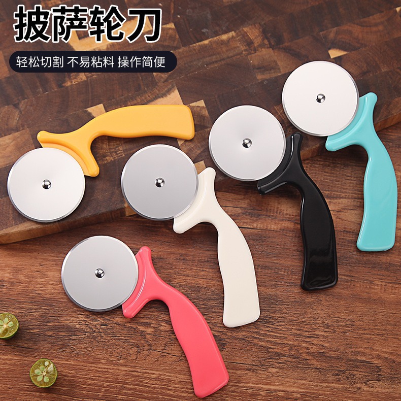 Stainless Steel Pizza Cutter Baking Tool Pancake Cutter Dough Divider Kitchen Round Rolling Knife