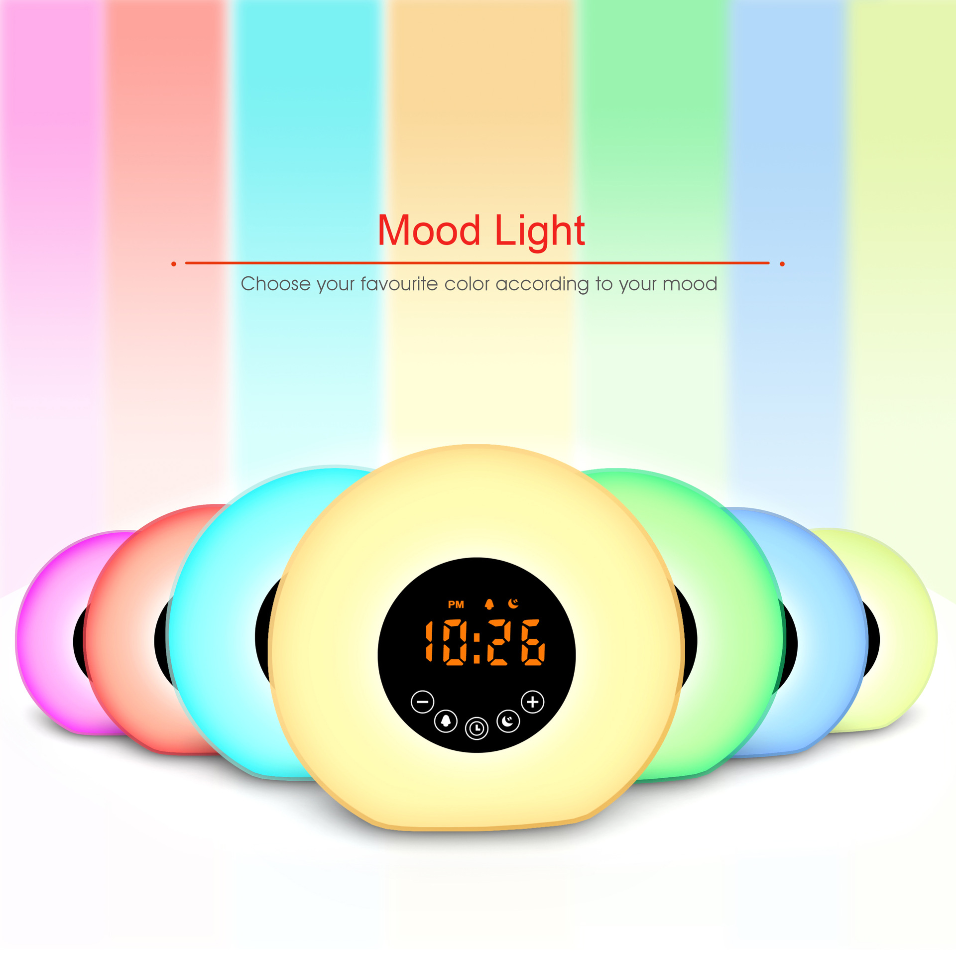 Gift can simulate sunrise and sunset wake-up light, smart alarm clock light that can be used as a night light, can be screen printed