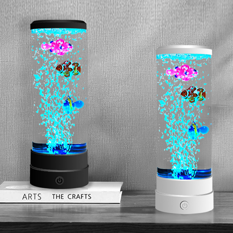 Simulated LED bubble fish colorful bubble fish lamp bedroom atmosphere USB jellyfish night light