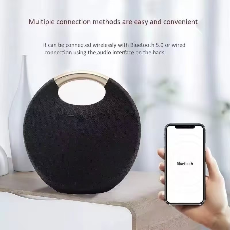 New Portable Outdoor Bluetooth Speaker Round Wireless Speaker TF Card Plug-in Gift Bluetooth Audio