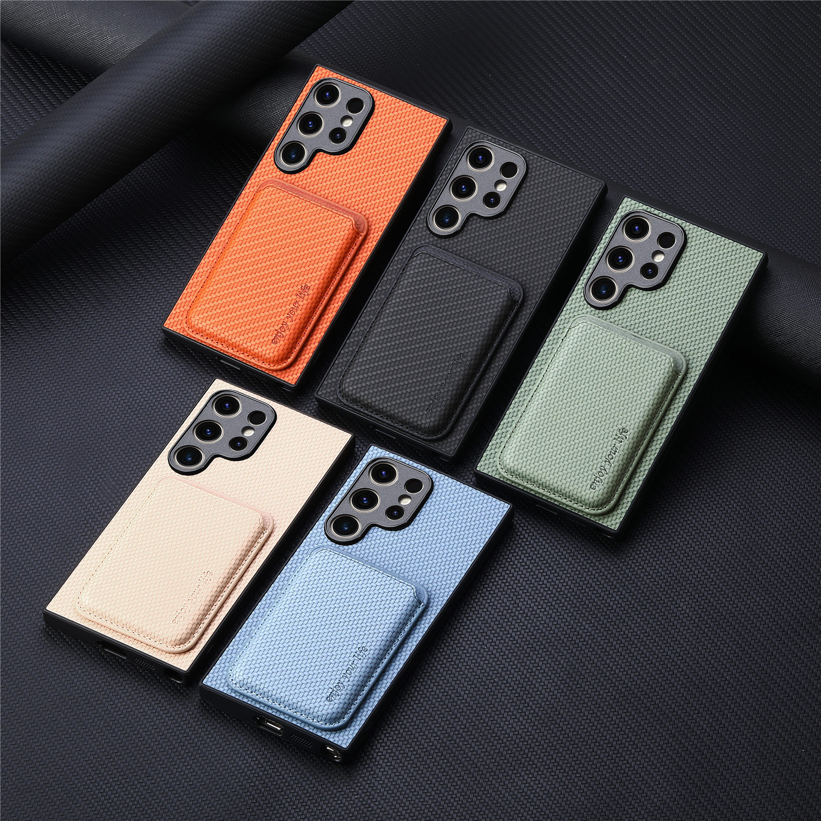 For Samsung phone case S26 Ultra protective case S25 Fe magnetic Magsafe two-in-one card case leather case