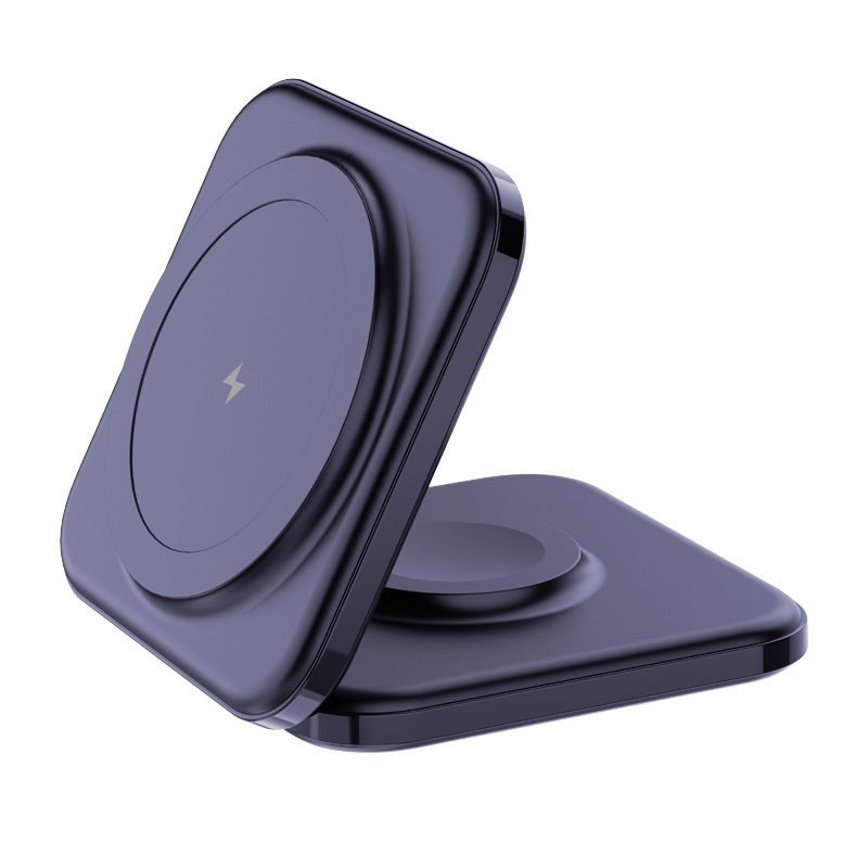 Mini Foldable 2-in-1 Magnetic Wireless Charger Stand Suitable for Apple Phone Watch Earphone iPhone