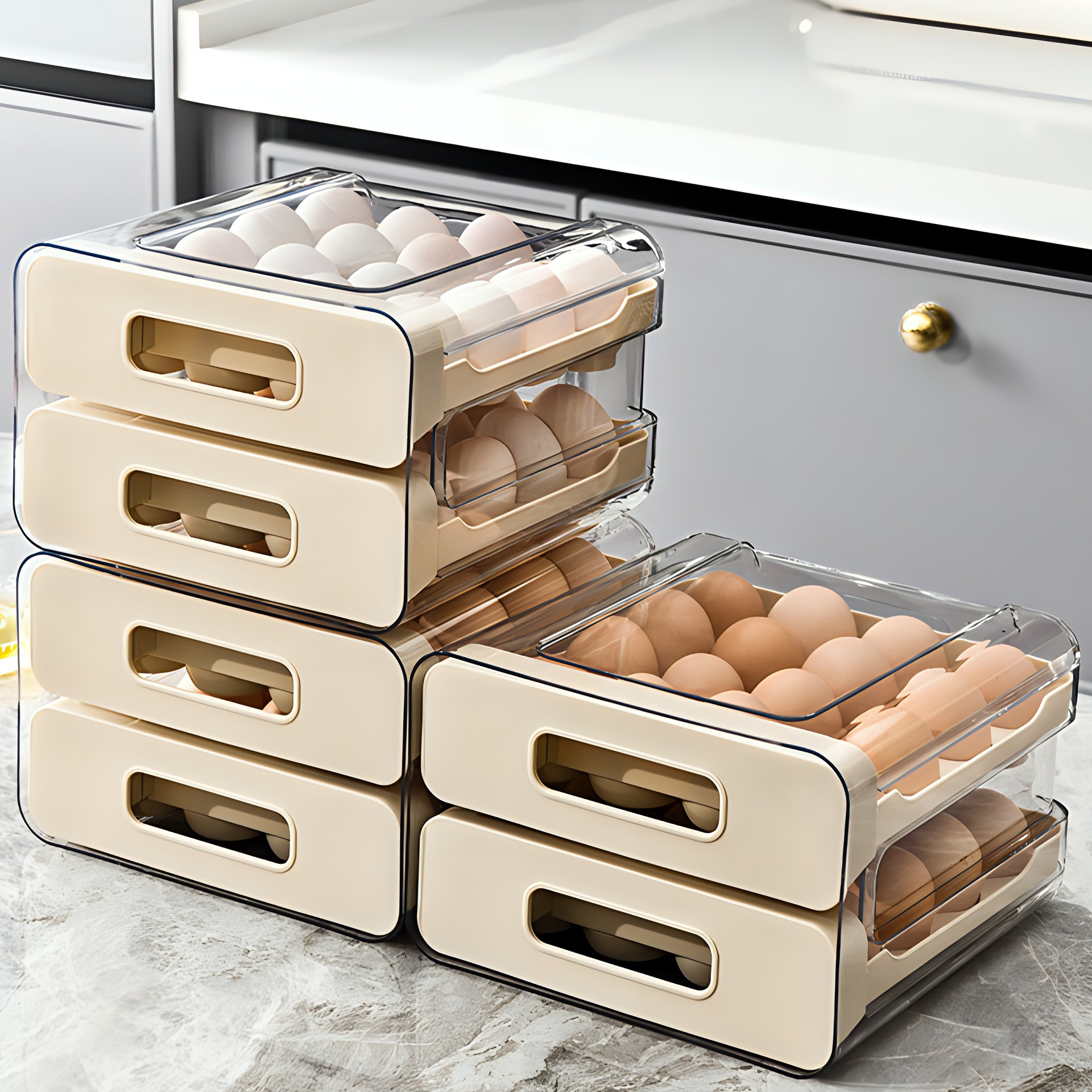 Egg Storage Box Refrigerator-Specific Drawer Type for Eggs Kitchen Fresh-Keeping Box Food-Grade Organizer