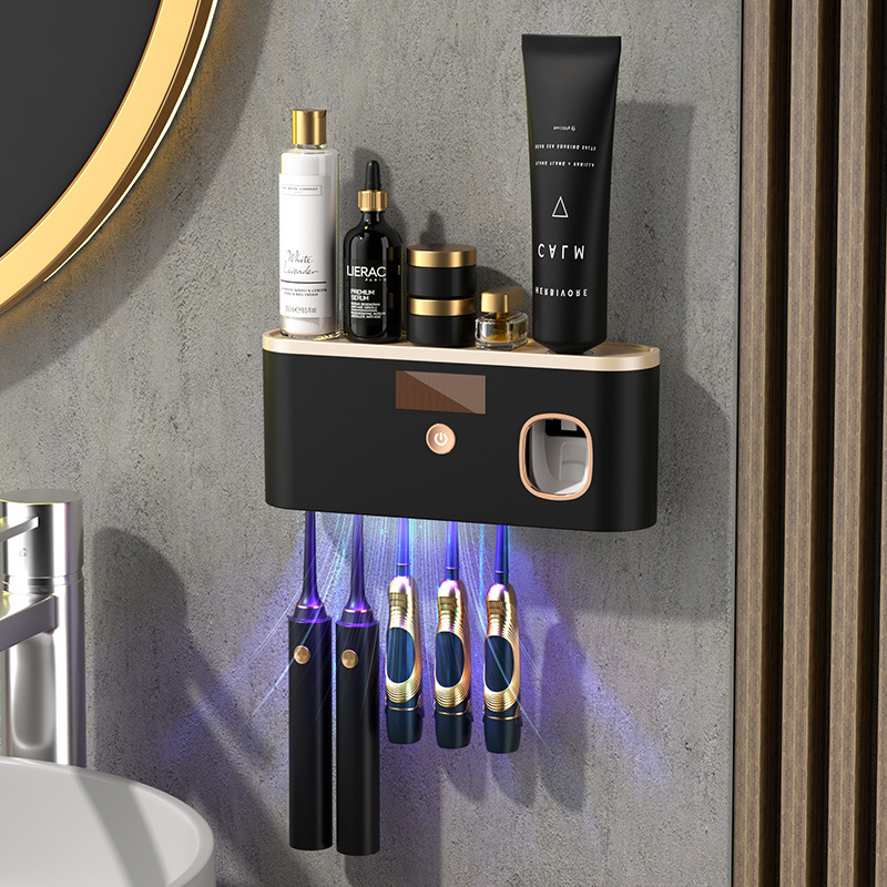 USB UV sterilization toothbrush holder wall-mounted toothbrush cup storage box storage rack smart sterilizer