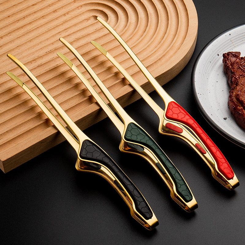 430 stainless steel barbecue clip, anti-scald, anti-slip, bright food clip, steak clip, buffet clip