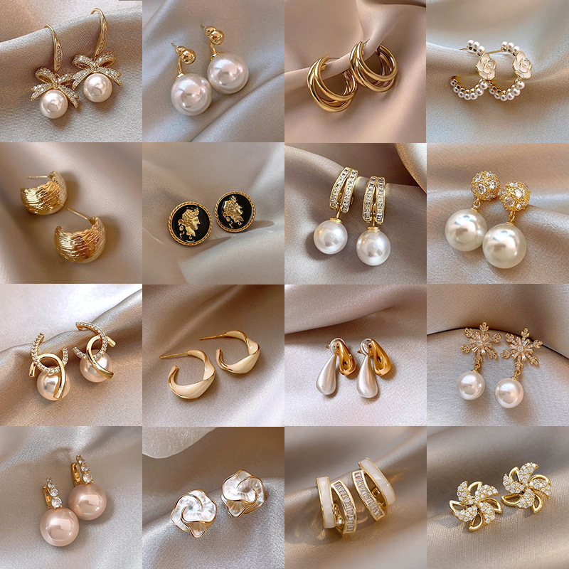 s925 silver pearl earrings for women, unique and beautiful ear accessories, ear drops