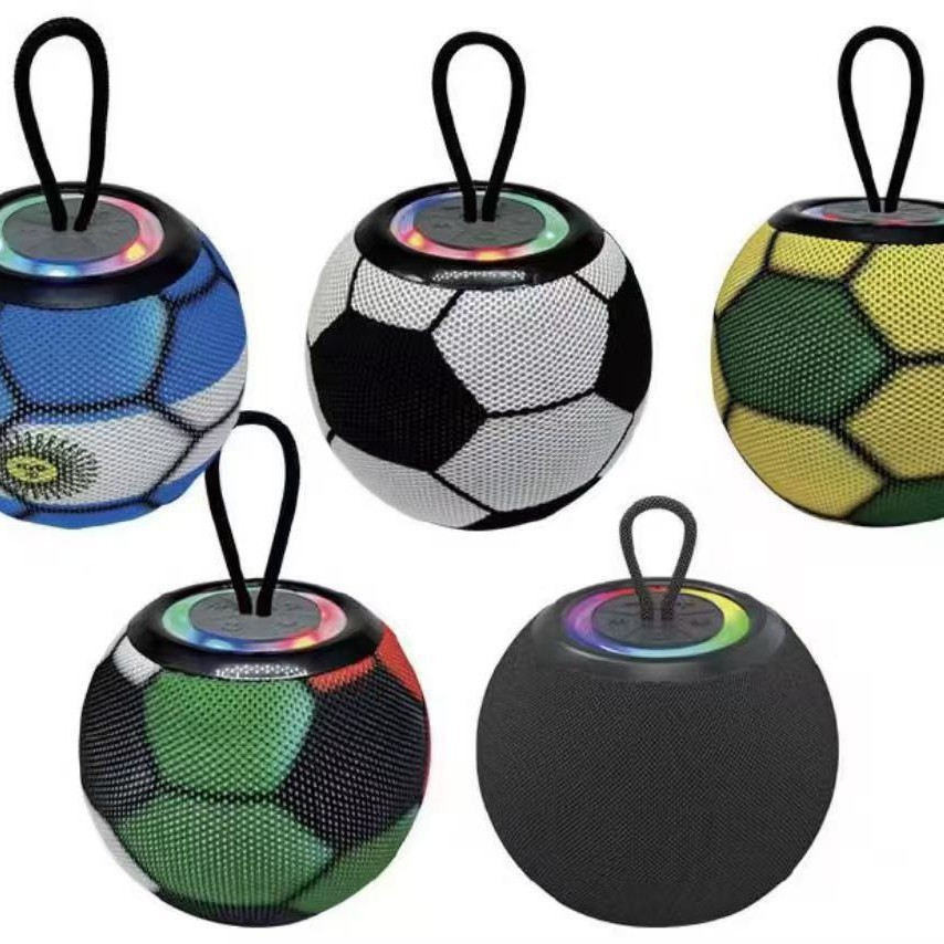 World Cup Fabric Round Gift Portable Desktop RGB Lighting Outdoor Subwoofer Bluetooth Speaker