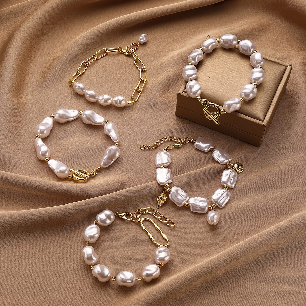 Baroque pearl bracelet bead bracelet irregular shaped pearl bracelet