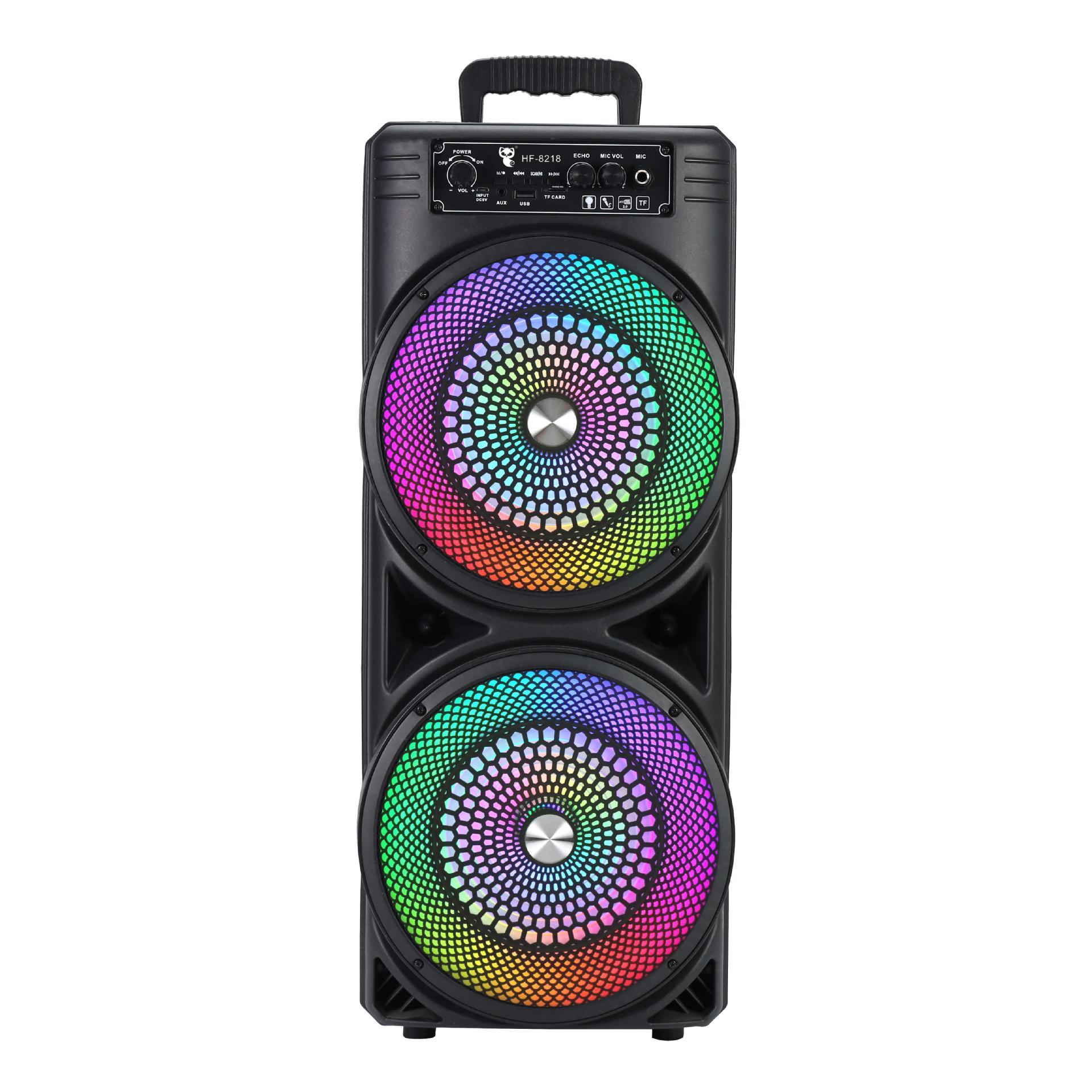 New portable square dance dual 8-inch RGB loud volume high sound quality card Bluetooth speaker