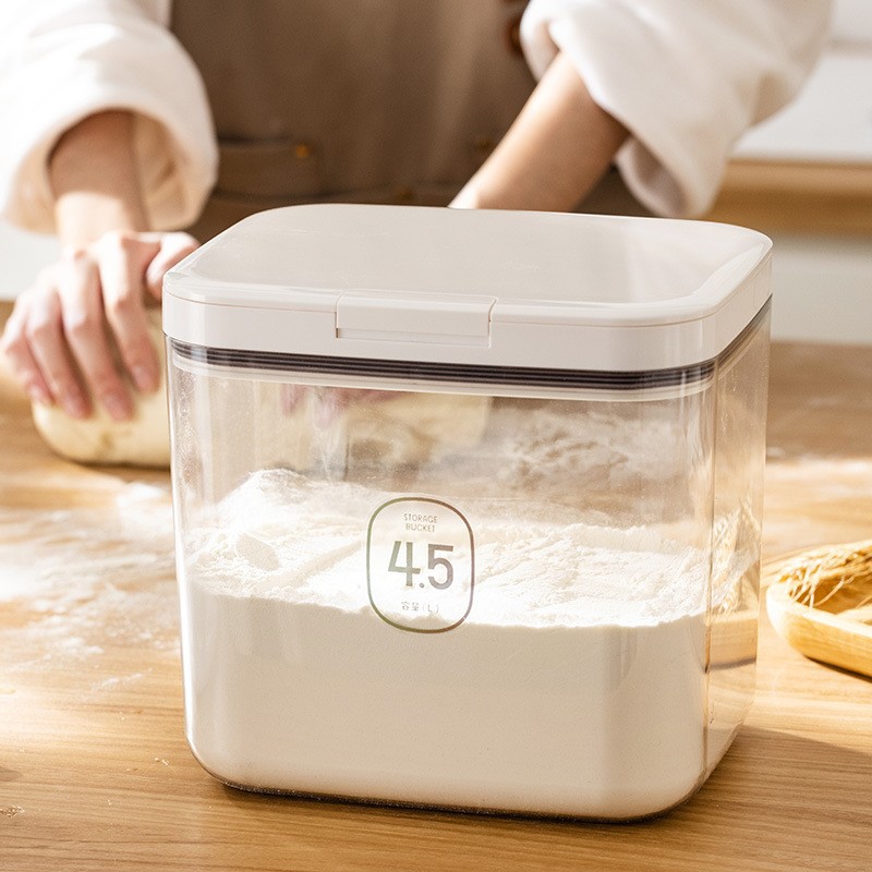 Flour Bucket with Flip Lid, Food-Grade Storage Airtight Container, Rice Bucket, Flour Bucket, Insect-Proof and Cat Food Storage Container