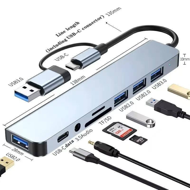 Type-C Expansion Dock USB 3.0 Dual Port Expansion Splitter HUB81 Computer Tablet Data Cable Mouse Keyboard