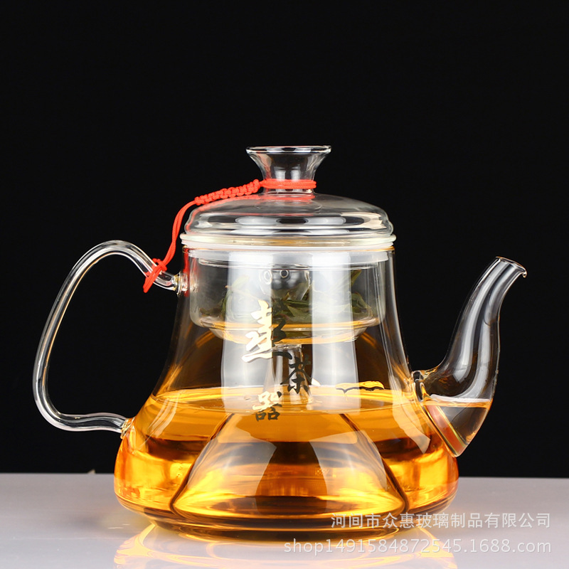Glass dark tea steaming pot, Pu'er tea steamer for electric ceramic stove, health flower tea pot