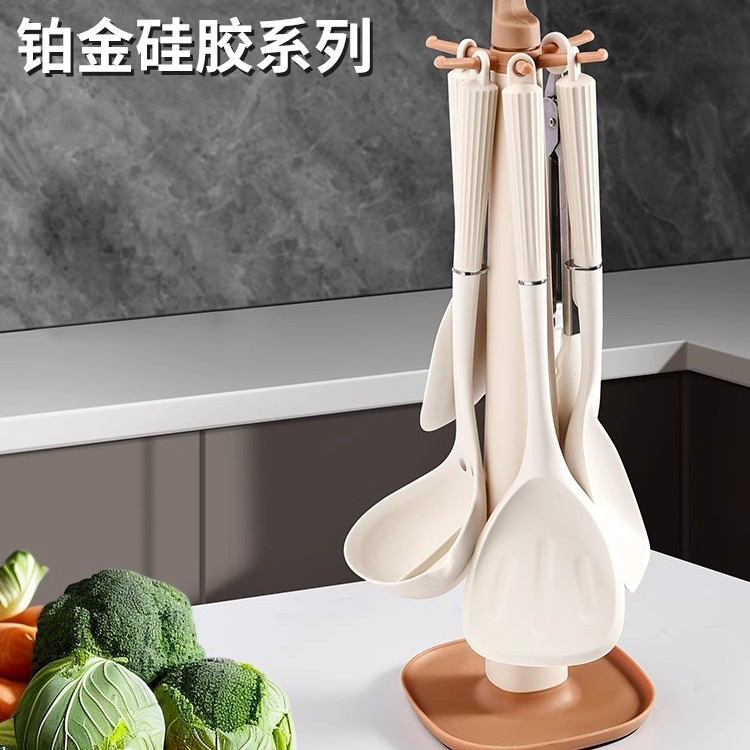 Silicone spatula, non-stick pan spatula, soup spoon, household food-grade kitchen utensil set 1102 soft silicone