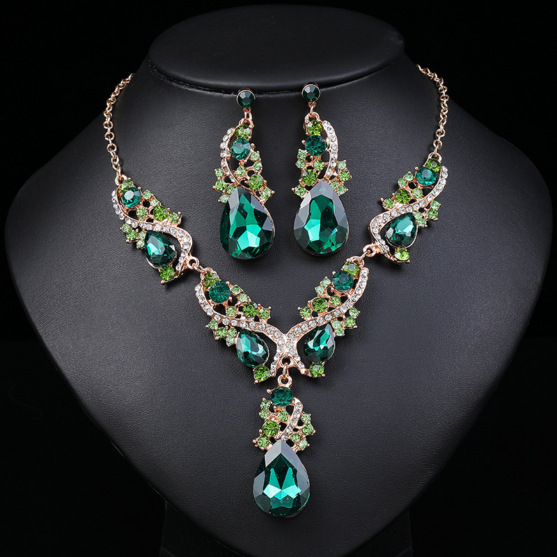 New Exaggerated Necklace Earring Set Cross-Border Exclusive Alloy Electroplated Jewelry Accessories Dress
