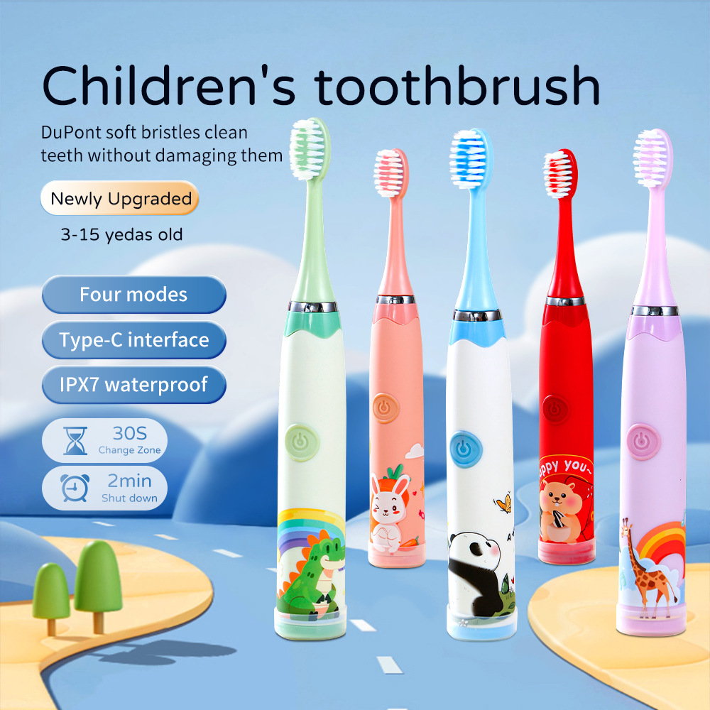New Kids Electric Toothbrush Ultrasonic Charging Baby Toothbrush Household Soft Bristle Cartoon Electric Toothbrush