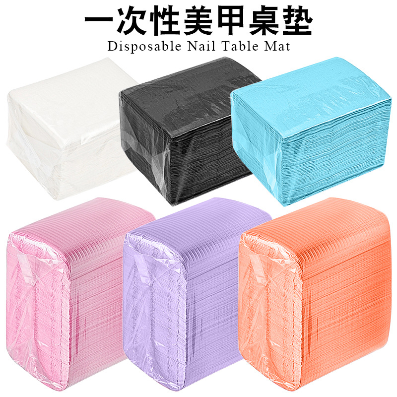 Disposable nail table mat 125 pieces work table pad composite film tattoo eyelash paper cleaning pad tablecloth nail