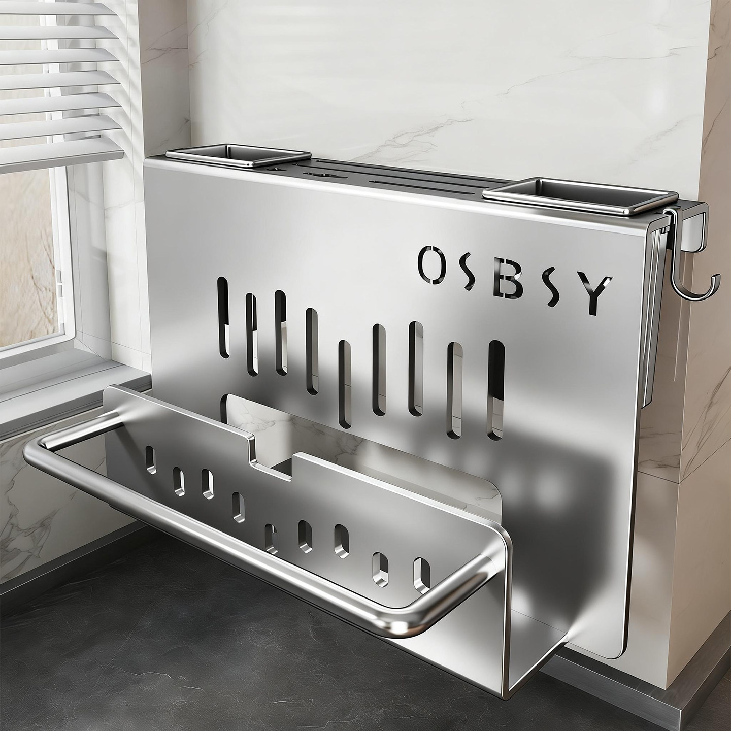 Kitchen Knife Rack Knife Holder Fruit Knife Drain Rack Tableware Storage Rack No Drilling Towel Hanging Rack