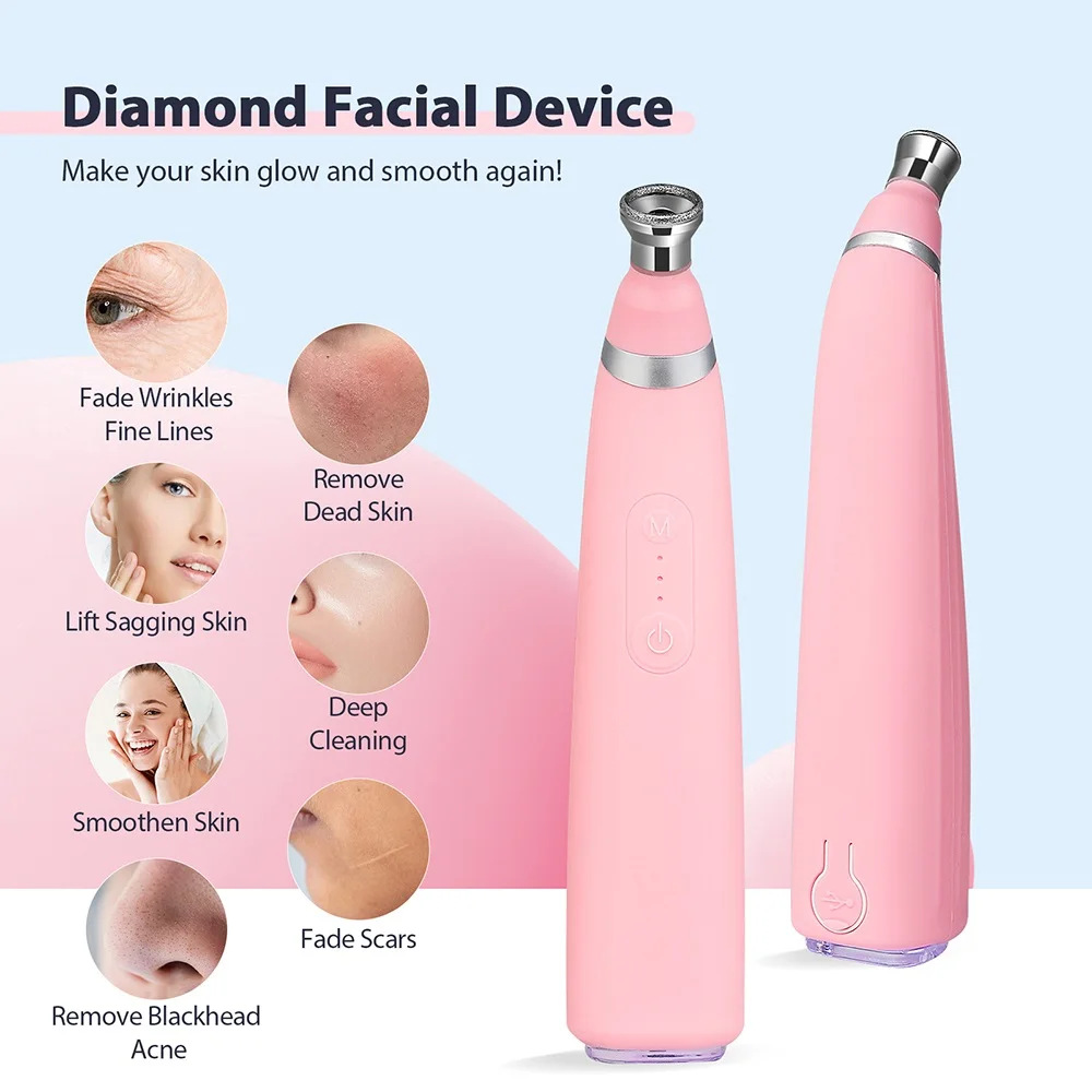 Exclusive Diamond Microdermabrasion Head Microcrystal Skin Renewal Blackhead Removal Dead Skin Removal Handheld Microdermabrasion Machine Blackhead Suction