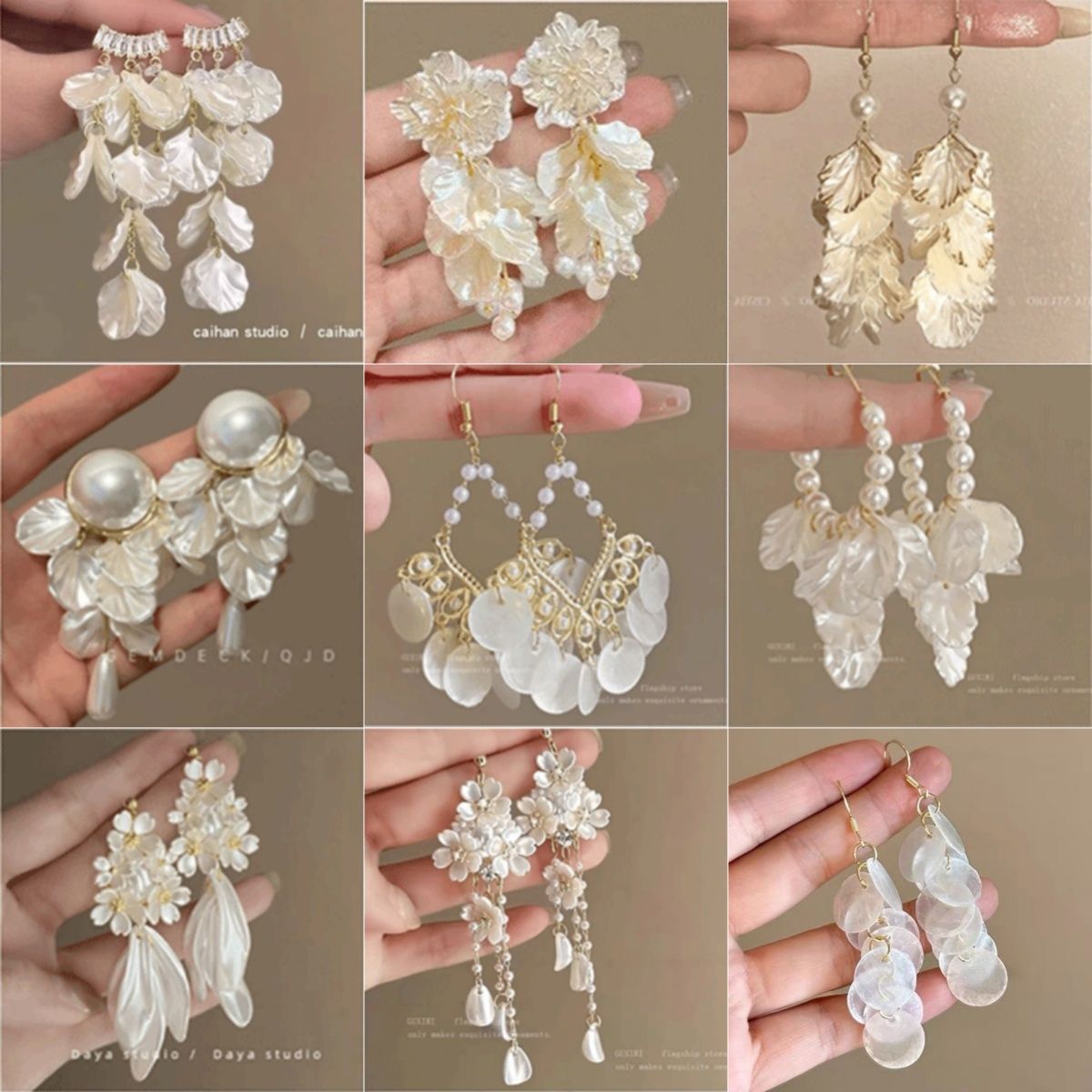 Pearl Shell Tassel Earrings for Women Island Vacation Style Exaggerated Ear Accessories