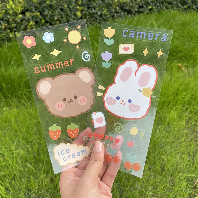 Cartoon transparent PVC sticker storage box waterproof sticker cute girl sticker thermos cup sticker crystal sticker
