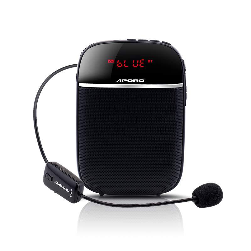 APORO T2UHF Bluetooth Wireless Mini Amplifier Teacher Tour Guide Headset Waist-hung Speaker Small Bee