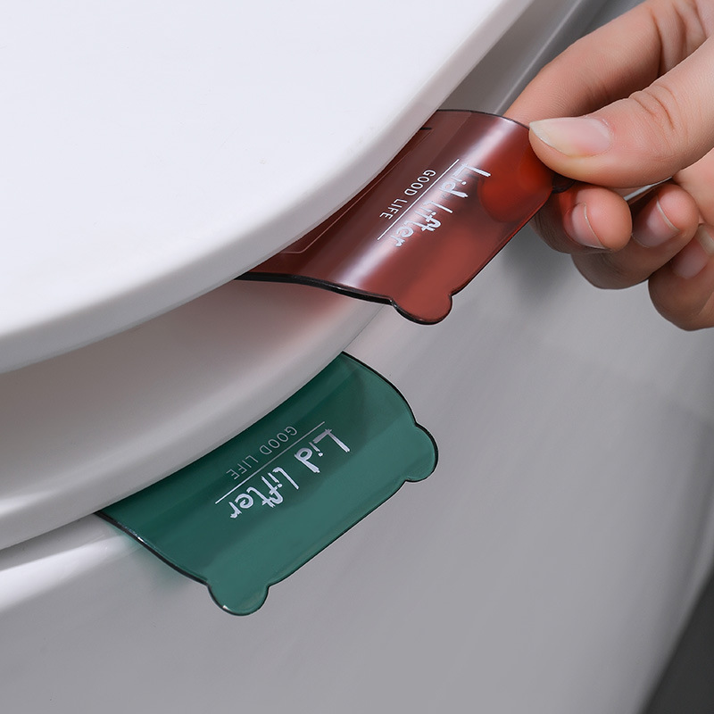 Toilet seat lifter, sanitary non-dirty hand toilet seat, adhesive lift handle, household portable flip lid