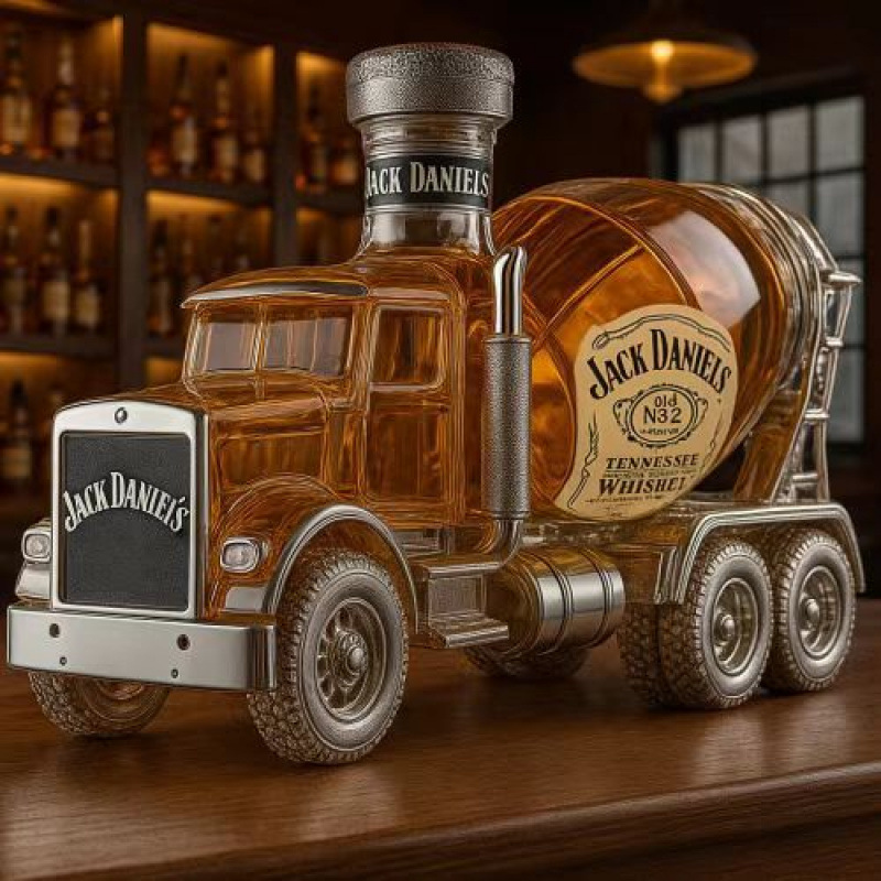 Safe packaging red wine soaking whiskey vodka empty bottle cement mixer truck whiskey bottle