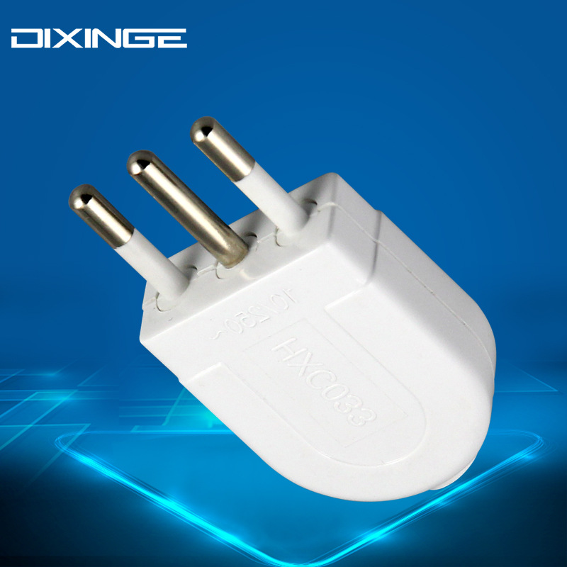 Italian standard 10A small Italian power male plug 3-hole female socket, three-round-pin detachable 16A large Italian plug
