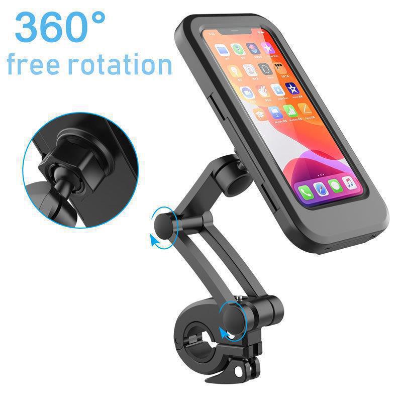 Motorcycle Electric Vehicle Phone Holder Bicycle Waterproof Bag Navigation Touch Screen Telescopic Handlebar Waterproof Bracket