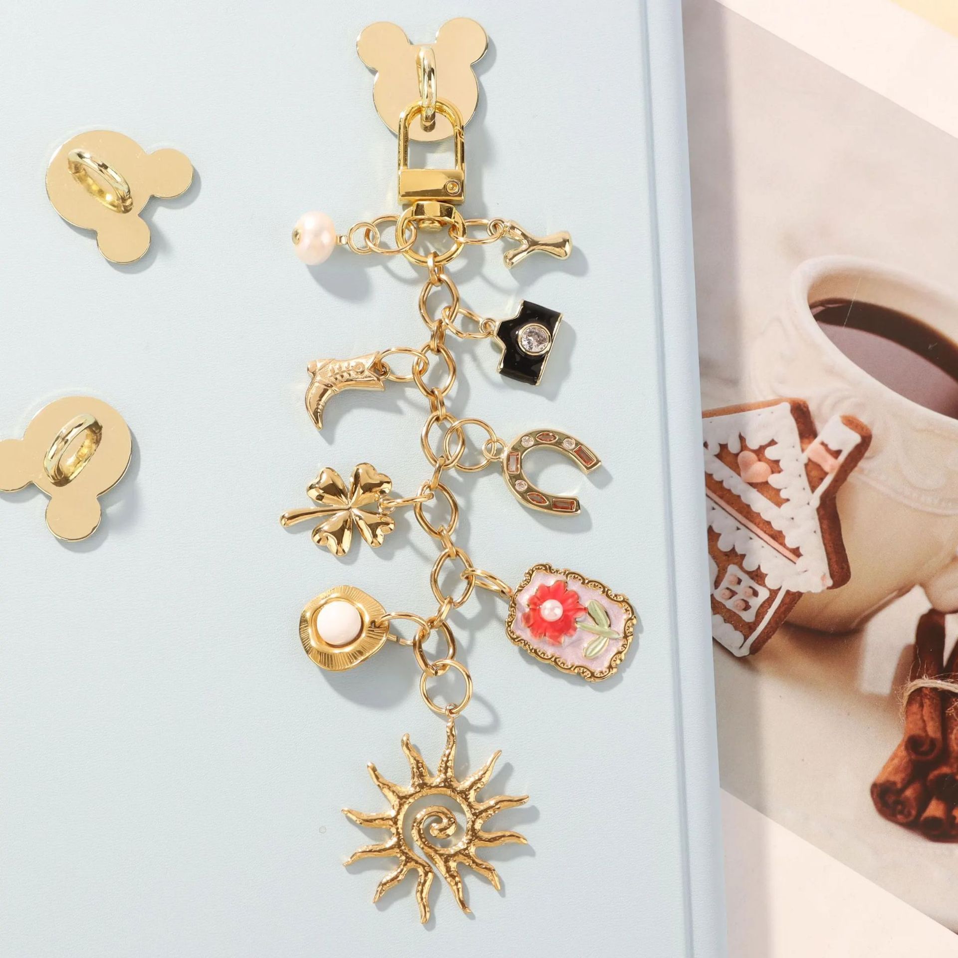 Best-selling Colorful Hanging Ornament Strawberry Fruit Bag Charm Keychain Bag Pendant Hand Jewelry Set